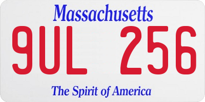 MA license plate 9UL256