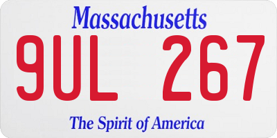 MA license plate 9UL267