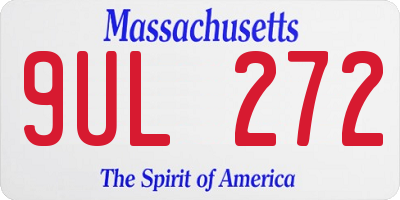 MA license plate 9UL272