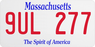 MA license plate 9UL277