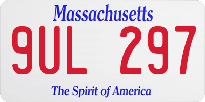 MA license plate 9UL297