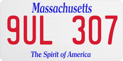 MA license plate 9UL307
