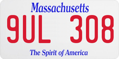 MA license plate 9UL308