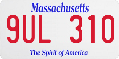 MA license plate 9UL310