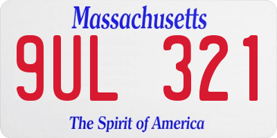 MA license plate 9UL321