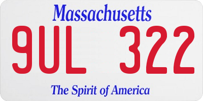MA license plate 9UL322