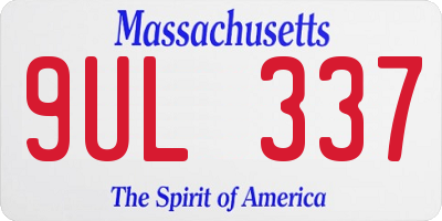 MA license plate 9UL337