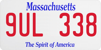 MA license plate 9UL338