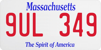 MA license plate 9UL349