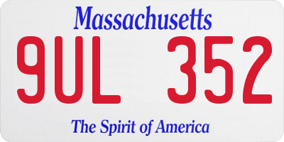 MA license plate 9UL352