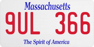 MA license plate 9UL366