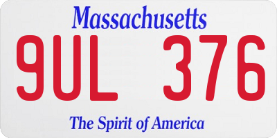 MA license plate 9UL376