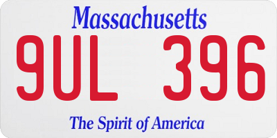 MA license plate 9UL396