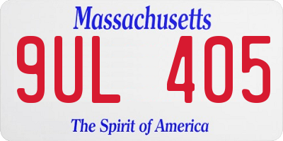 MA license plate 9UL405