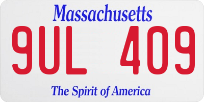 MA license plate 9UL409