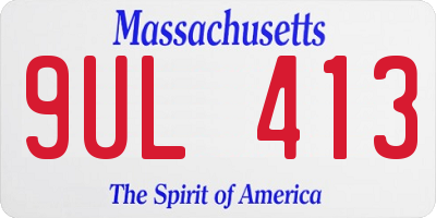 MA license plate 9UL413
