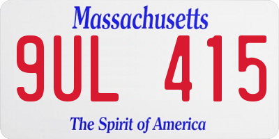 MA license plate 9UL415