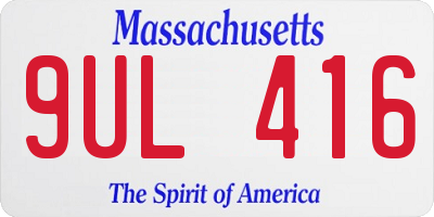 MA license plate 9UL416