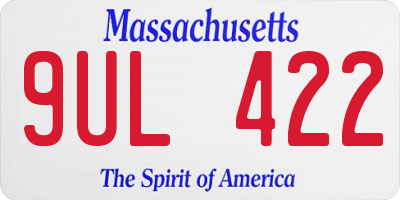 MA license plate 9UL422