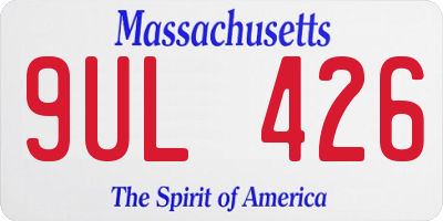 MA license plate 9UL426