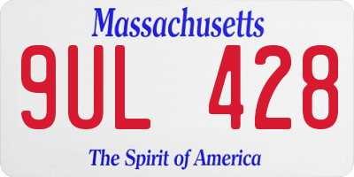 MA license plate 9UL428