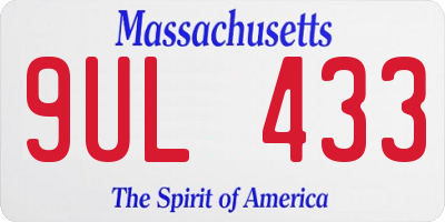 MA license plate 9UL433