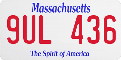 MA license plate 9UL436