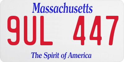 MA license plate 9UL447