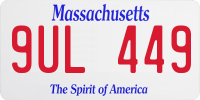 MA license plate 9UL449