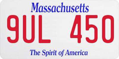 MA license plate 9UL450