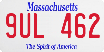 MA license plate 9UL462