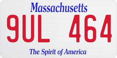 MA license plate 9UL464