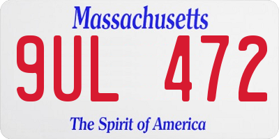 MA license plate 9UL472