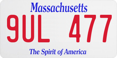 MA license plate 9UL477