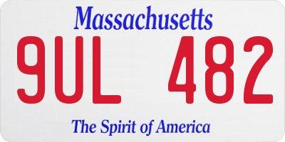 MA license plate 9UL482