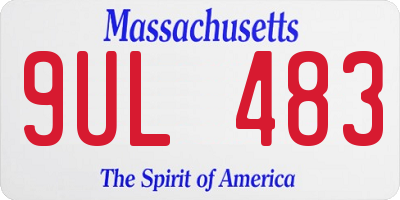 MA license plate 9UL483
