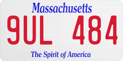 MA license plate 9UL484