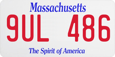 MA license plate 9UL486