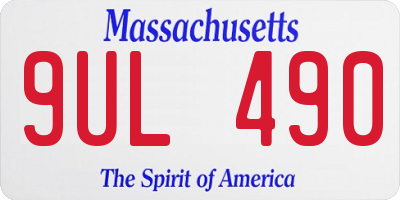 MA license plate 9UL490