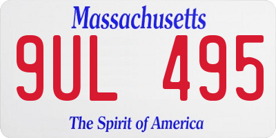 MA license plate 9UL495