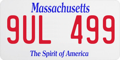 MA license plate 9UL499