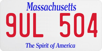 MA license plate 9UL504