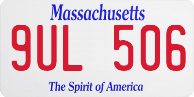 MA license plate 9UL506
