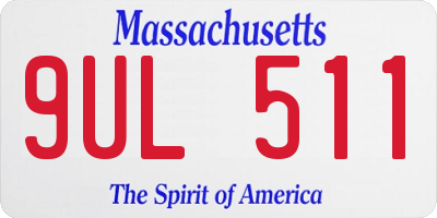 MA license plate 9UL511
