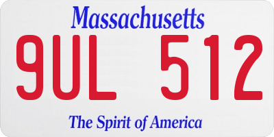 MA license plate 9UL512