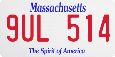 MA license plate 9UL514