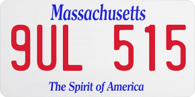 MA license plate 9UL515