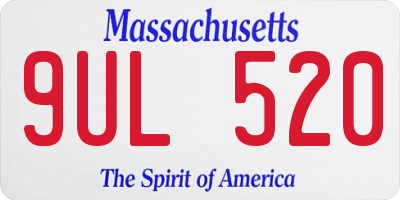 MA license plate 9UL520
