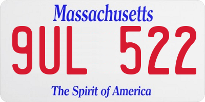 MA license plate 9UL522