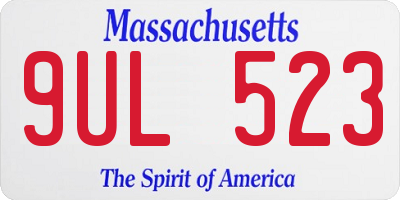MA license plate 9UL523